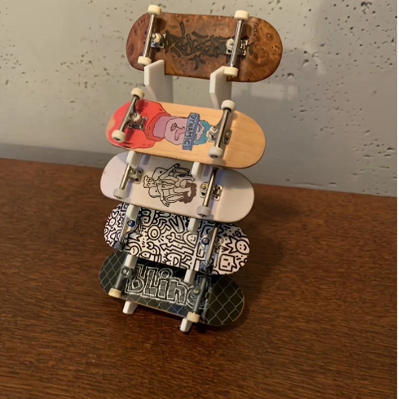 Soporte de exhibición para monopatín con diapasón |   Organizador de juguetes de escritorio para colección Tech Deck |   Estante de escaparate antipérdida