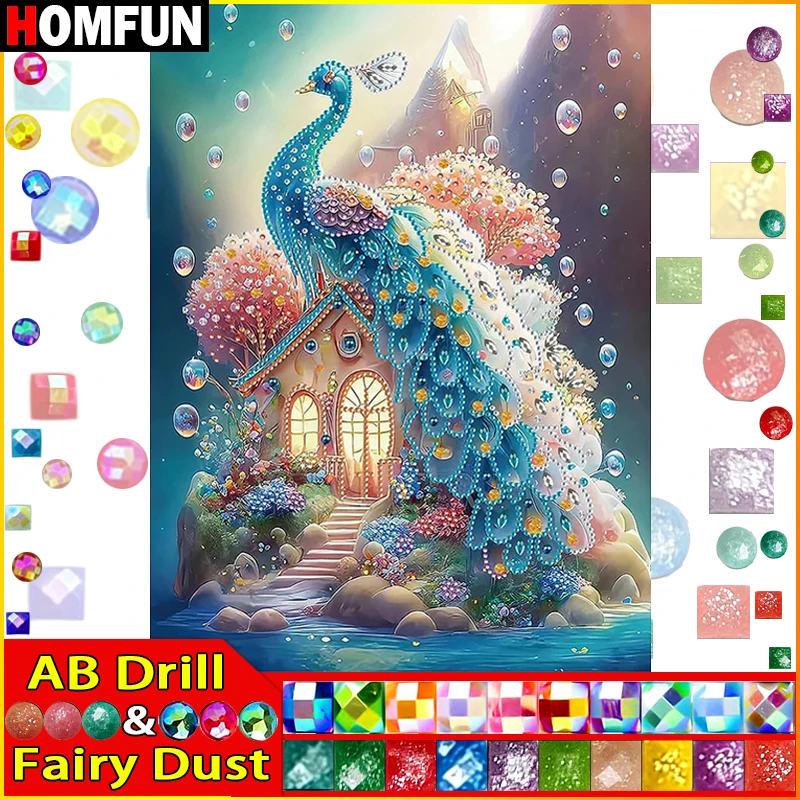 HOMFUN Fairy Dust AB Diamond Painting Full Square/Round Drill 5D DIY 