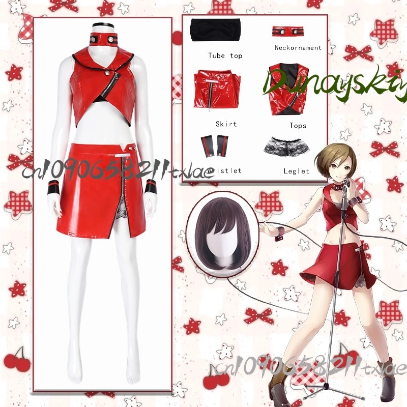 

Project Sekai Vocaloid3 V3 Meikooo костюмы для косплея парик аксессуар сексуальное красное платье Лолита крутая вечеринка сцена Jirai Kei Хэллоуин Cos