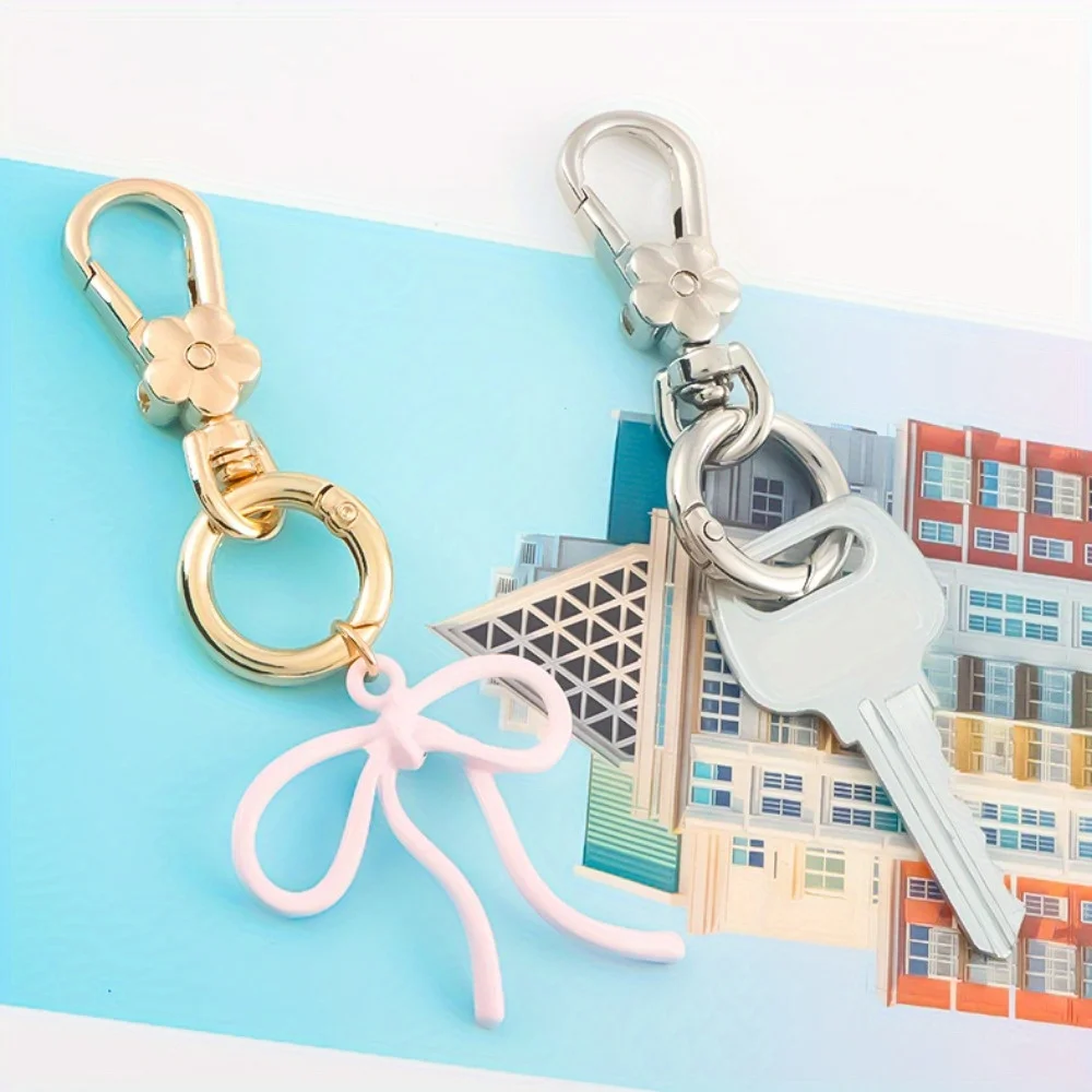 2 قطعة سلاسل المفاتيح زهرة معدنية كيرينغ مفتاح سلسلة حلقة حامل قصاصة المنظم للمنزل مفاتيح السيارة مكتشف المفاتيح