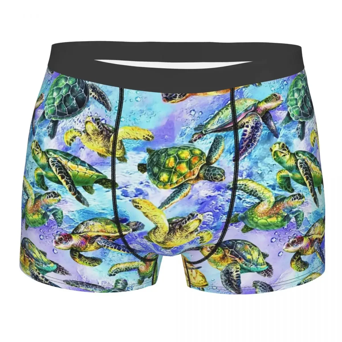 Colorful Turtles Underwear Men Sexy Printed Customized Ocean Animal Lover Boxer Shorts Panties Briefs Breathable Underpants