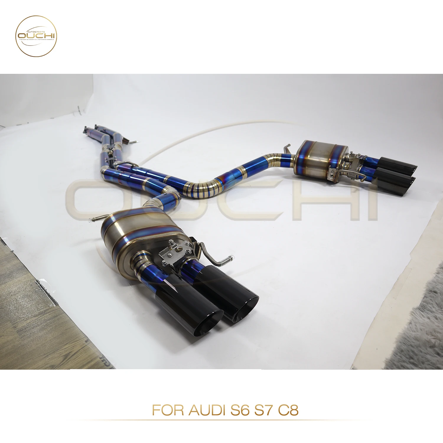 OUCHI Titanium Exhaust System Performance Catback for Audi S6 S7 C8 2020+ 2.9T Muffler with Valve