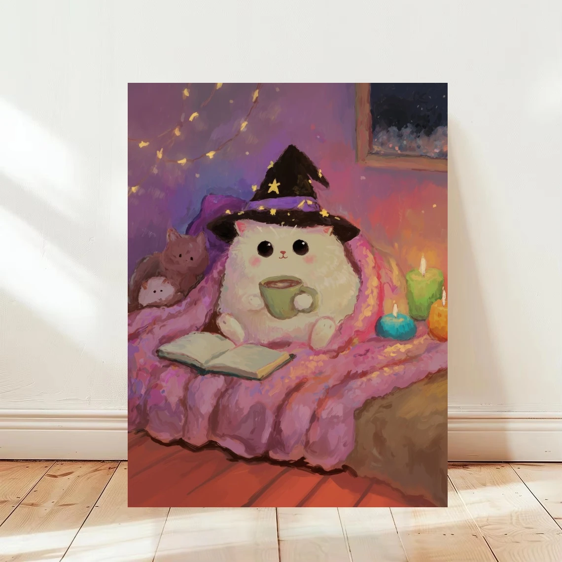 Oil Painting By Numbers Wizard Magic Cat Wall Decor for Living Room Bedroom Home Decor Gift No Frame