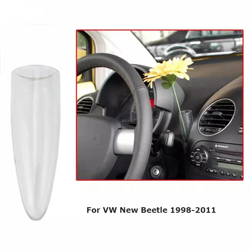 For VW New Beetle 1998-2010 1C08584616TP Car Transparent Clear Bud Flower Vase Automotive Interior Decoration Accessories