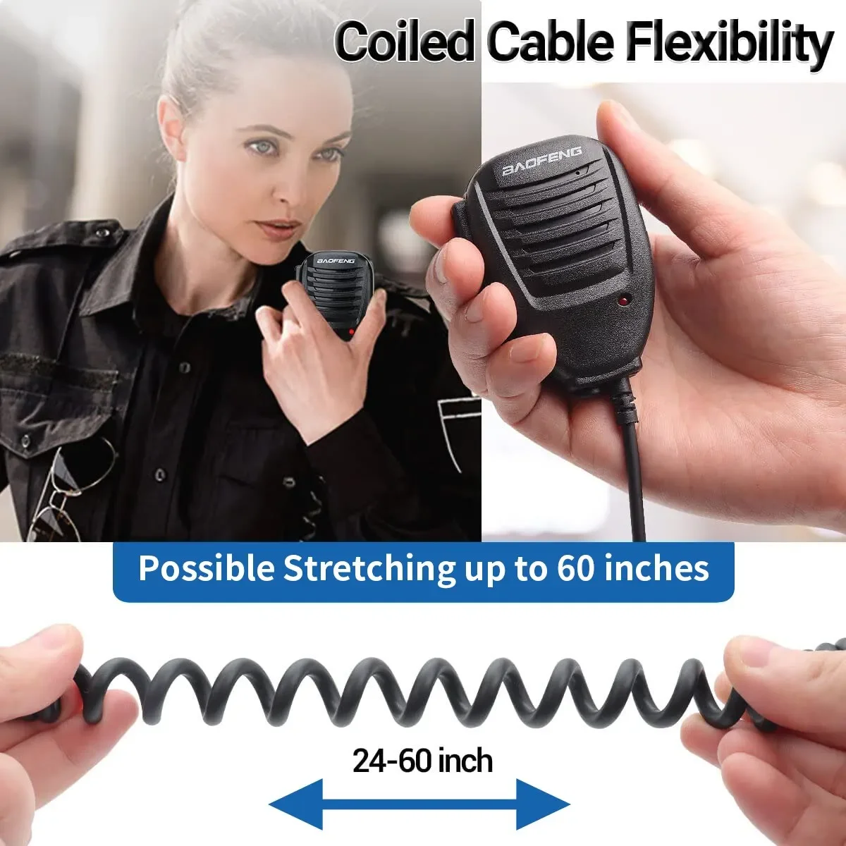 Hurtownia mikrofonów głośnikowych do radiotelefonów Baofeng, wodoodporny mikrofon PTT do radiotelefonów dwukierunkowych UV9R Plus Pro BF A58 BF 9700