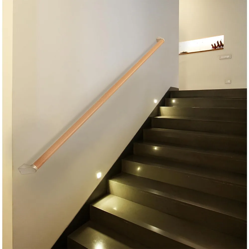 مجموعة درابزين ألومنيوم حديثة بطول 6 أقدام - متوافقة مع ADA، درابزين سلالم داخلي وخارجي، قضيب إمساك بقطر 1.4 بوصة، مثبت على الحائط