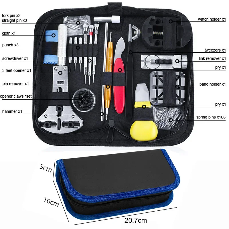 Watch Repair Tool Kits Set Watch Opener Case Remover Spring Bar Pry Tweezers Hammers Screwdriver Clock Watchmaker Repair Tool