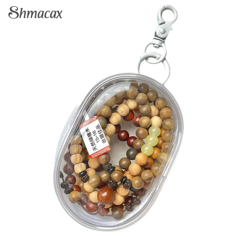 1Pc Jewelry Organizer Transparent Storage Box Pouch Mystery Box Plastic Box Cute Doll Bag With Keychain Dustproof Case