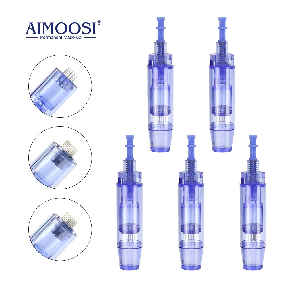 AIMOOSI Kit de cartouches d'aiguilles de tatouage 12/36/42 aiguilles pour maquillage permanent, micropigmentation, élimination de l'acné, réduction des rides