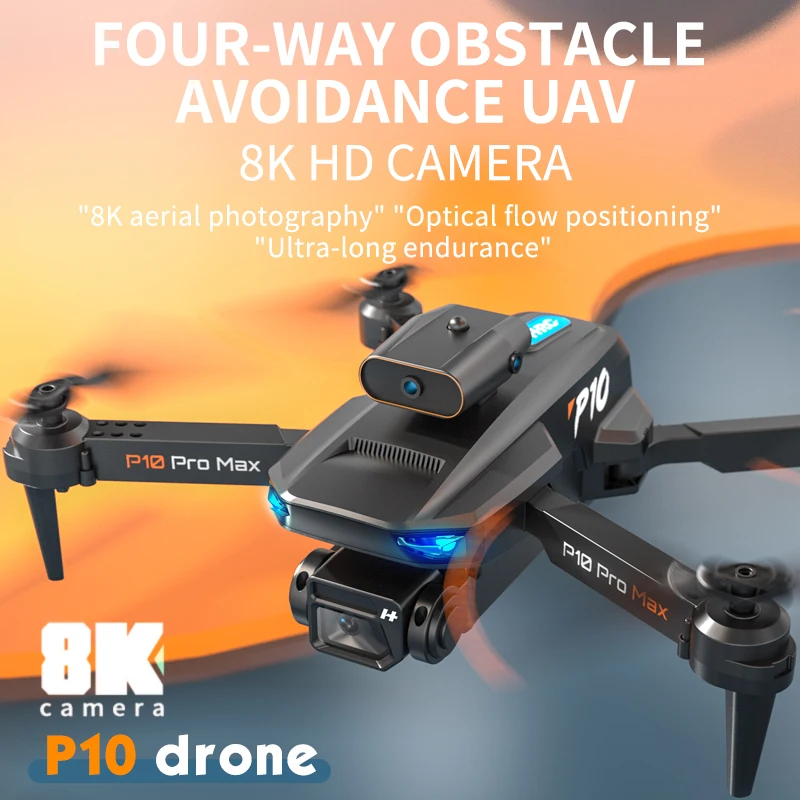 Dual Camera WiFi FPV HD Intelligent Obstacle Avoidance P10 Drone 8K Professional Aerial Photography Remote Control Quadcopter