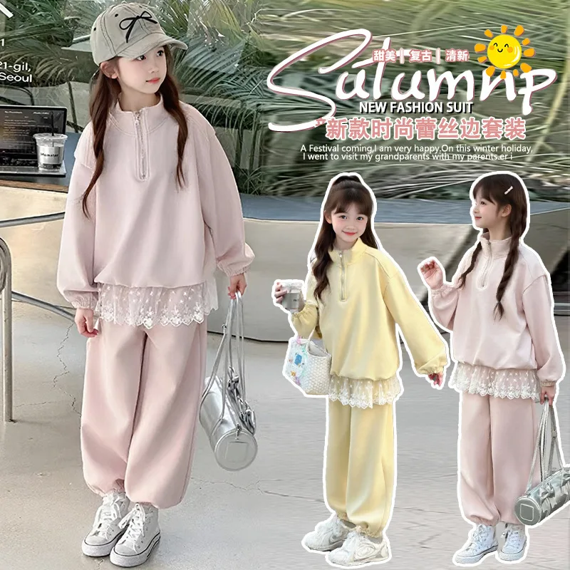 

Kawaii Girl пуловер с высоким воротом, рубашка, пальто, брюки, комплект, студенческая осенняя повседневная спортивная рубашка, длинные штаны, комплект из 2 предметов, детская одежда