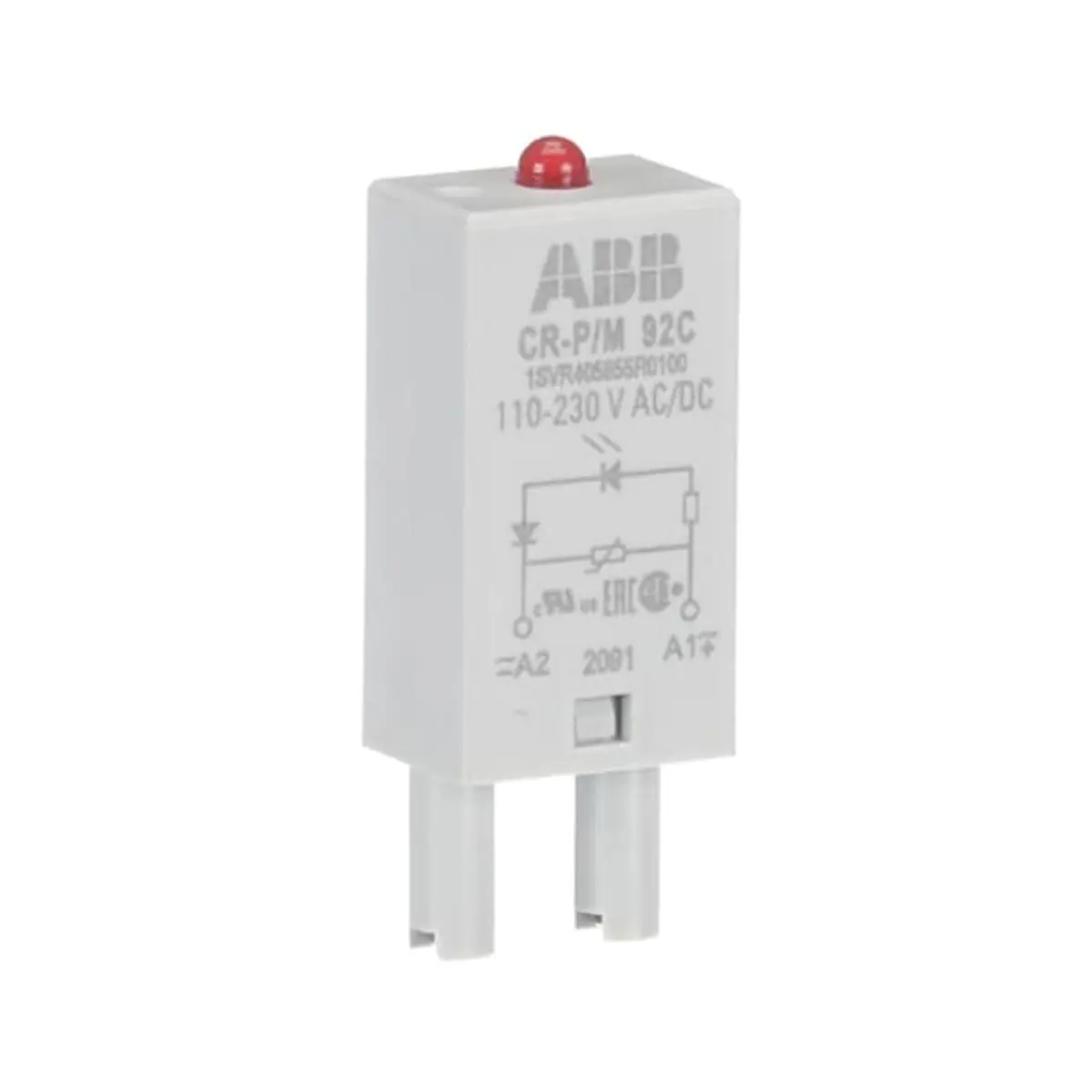 1SVR405655R0100 CR-P/M 92C 10113136 Pluggable module varistor and LED red, 110-230VAC/110VDC