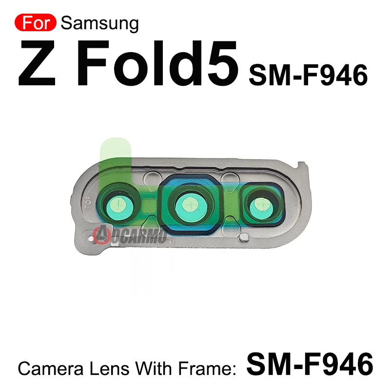 1Pcs For Samsung Galaxy Z Fold 5 Fold5 SM- F946 Rear Back Camera Lens With Frame Repair Replacement Parts