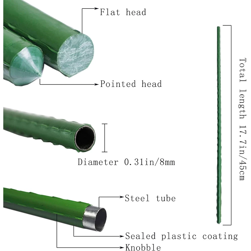 40cm kołki ogrodowe solidne metalowe pałeczki podtrzymują powlekane tworzywem rośliny kołki pomidorowe