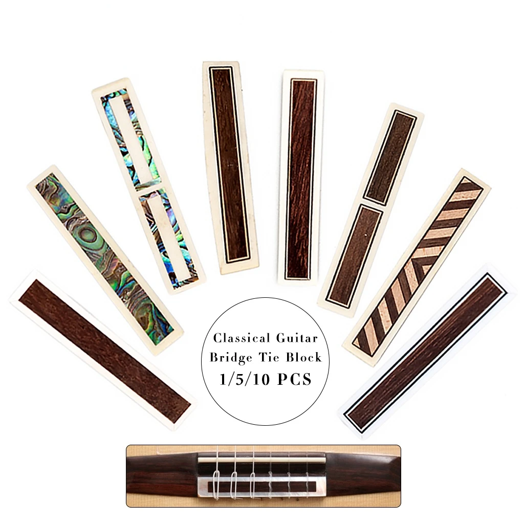10pcs Classical Guitar String Tie Wooden Bridge Flamenco Inlay Inlaied Buffalo Bone Frame Abalone Shell For ra
