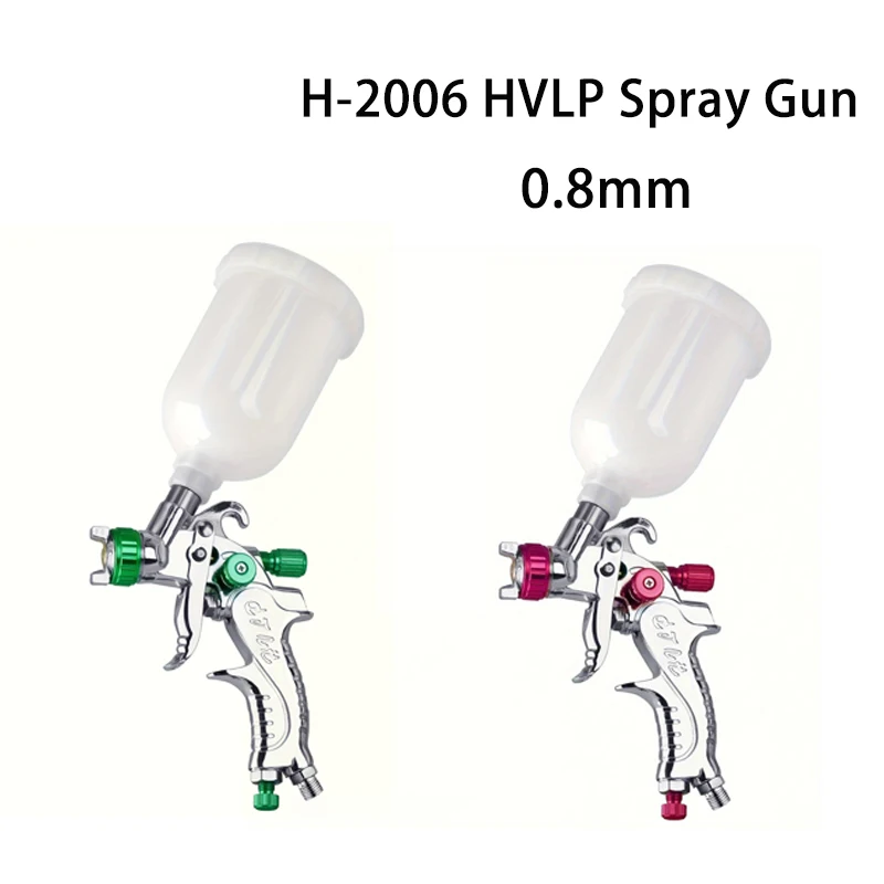 HVLP 0.8mm H-2006 Nozzle Mini Spray Gun With Adapter 250ml Plastic Cup Repair Gun Car Painting Airbrush Painting Car Aerograph