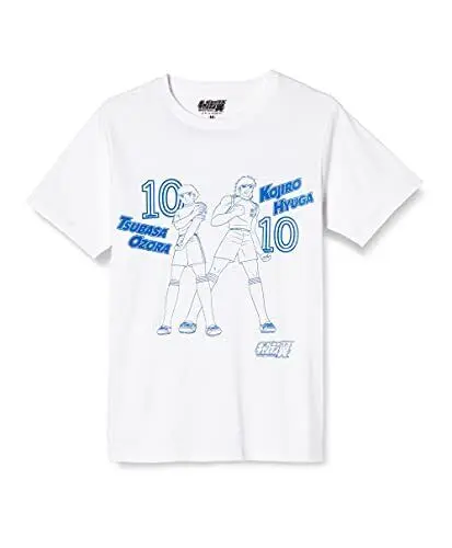 T -Shirt Captain Tsubasa Rival Ozora X Kojiro Hyuga Short Sleeve White Xl