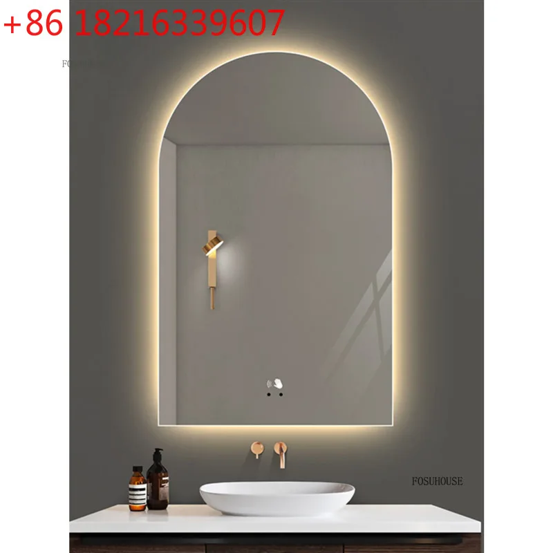YAO Italian Minimalist Bathroom Mirrors for Bedroom Arched Wall Mounted Smart Mirror Creative Cream Style Wall Mirrors for Toile