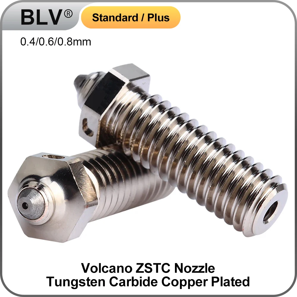 BLV® Volcano ZSTC Nozzle Tungsten Carbide Copper Plated High Temperature Wear Resistant For Volcano Hotend 3D Printer