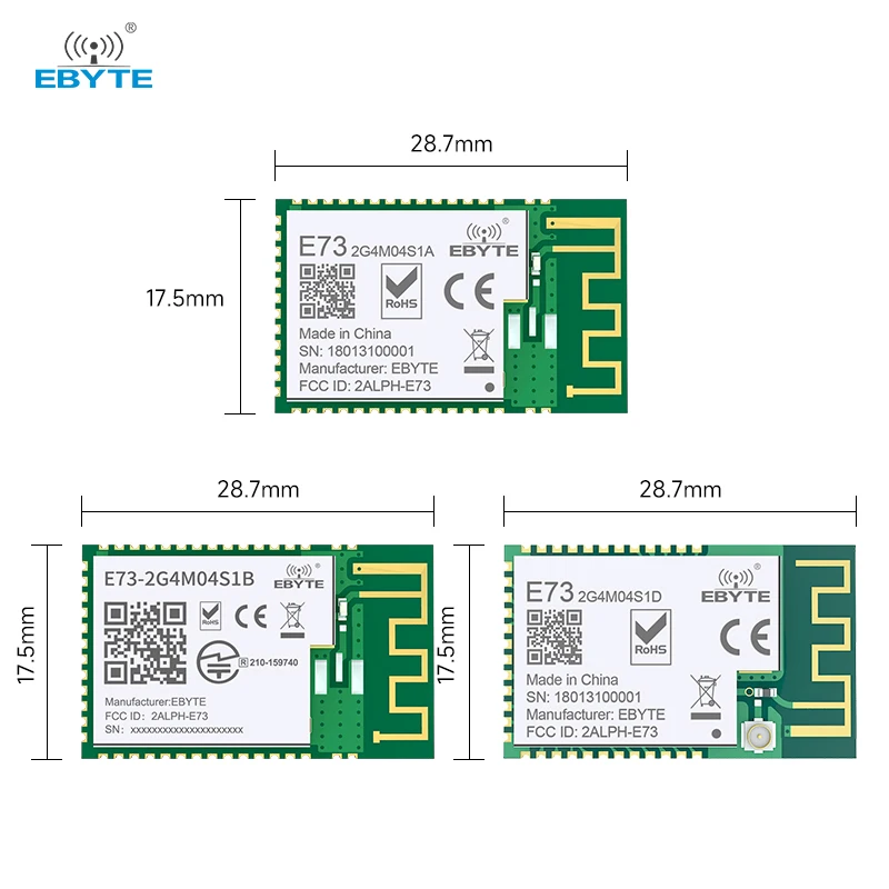 Bluetooth Wireless Module EBYTE E73-2G4M04S1A/B/D Series Micro-size Long Range Low Power Consumption With Dual Antenna PCB