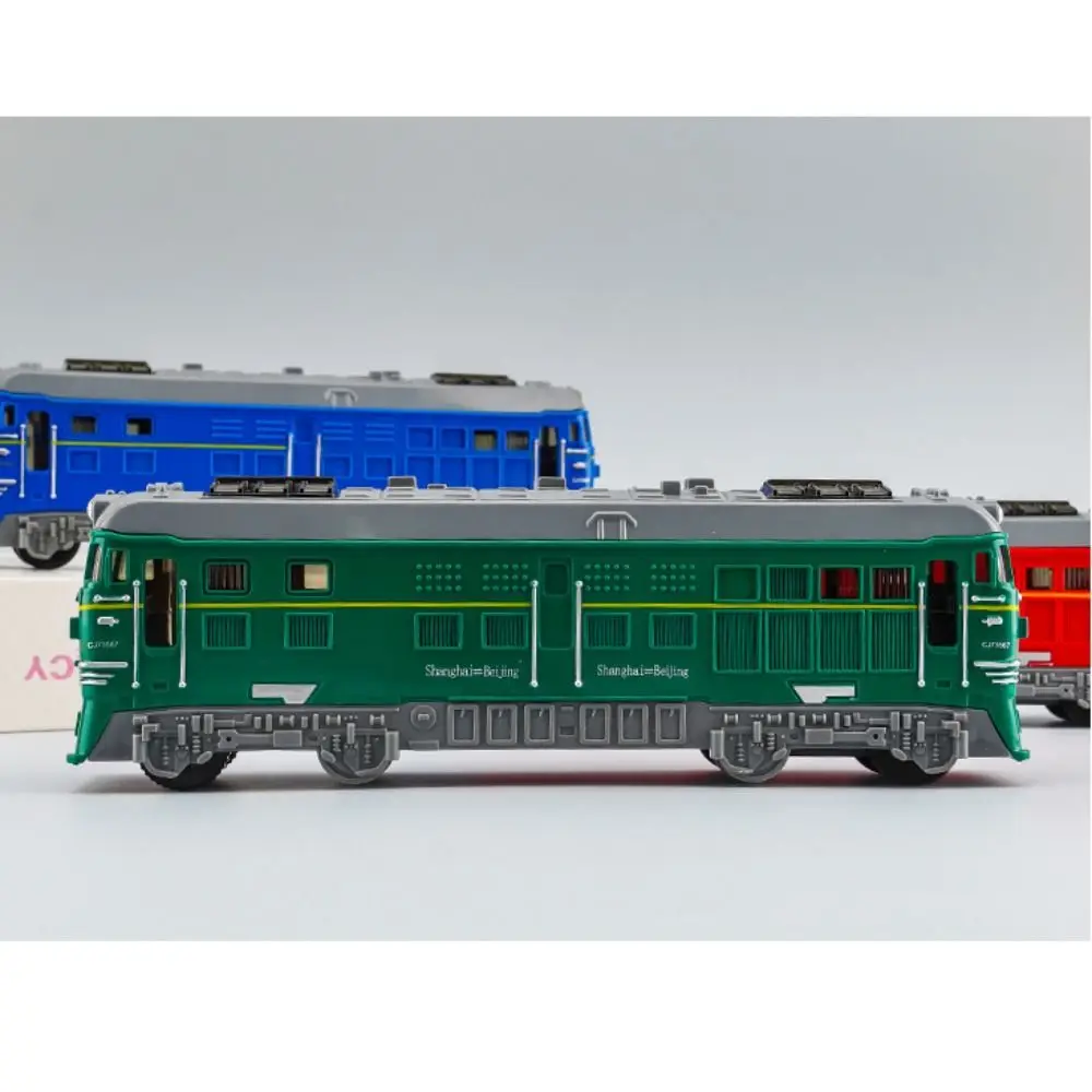 รถไฟจำลองแบบจำลองความเฉื่อยขนาดเล็ก ของเล่นรถไฟรางพลาสติกแบบดึงกลับ สำหรับเด็กชายและเด็กหญิง