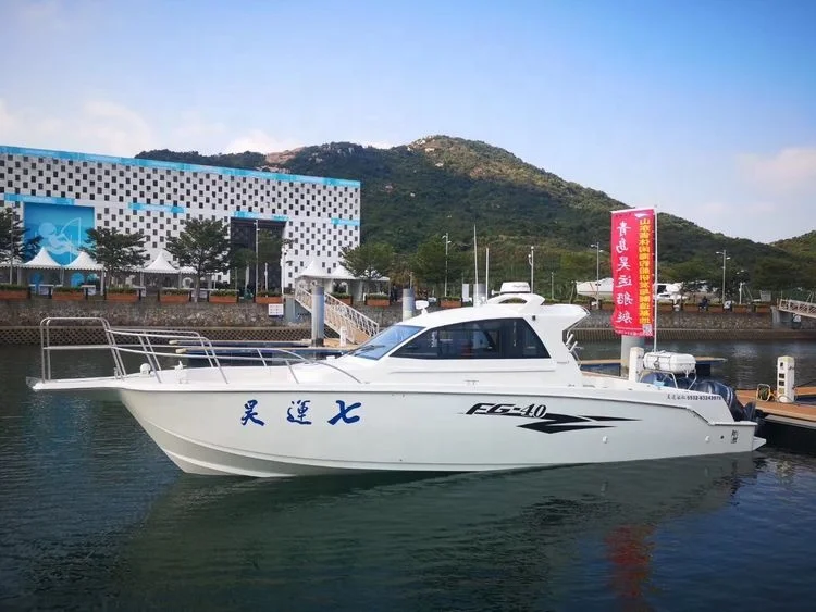 Grandsea White Fiberglass 40ft Offshore Sailing Yacht Inboard Engine Sport Cabin Fishing Boat Model HD-F40B for Malaysia