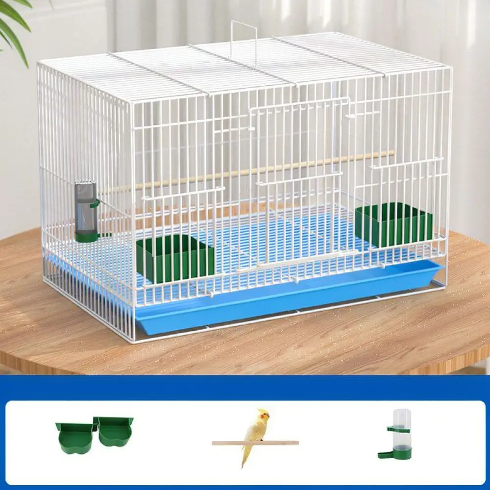 Portable Bird Cage Heavy Duty Modular Metal Enclosure For Small Medium Parrots Budgie Finch Breeding Villa Supplies