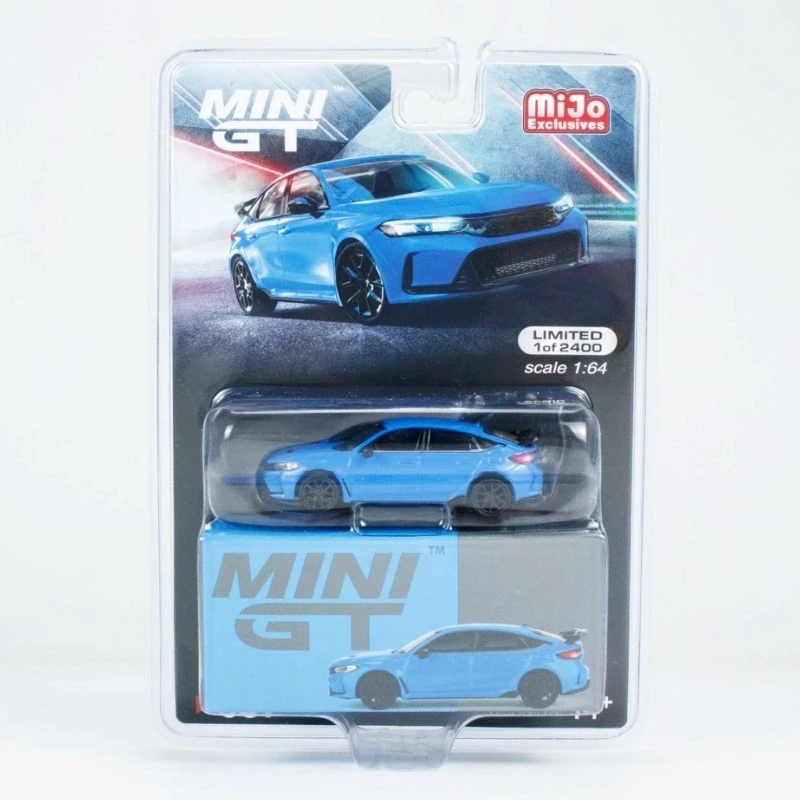 

MINI GT 1:64 TYPE R Blue Pearl 2023 Mijo Exclusive Blister Card Packaging Die-Cast Car Model Collection Miniature