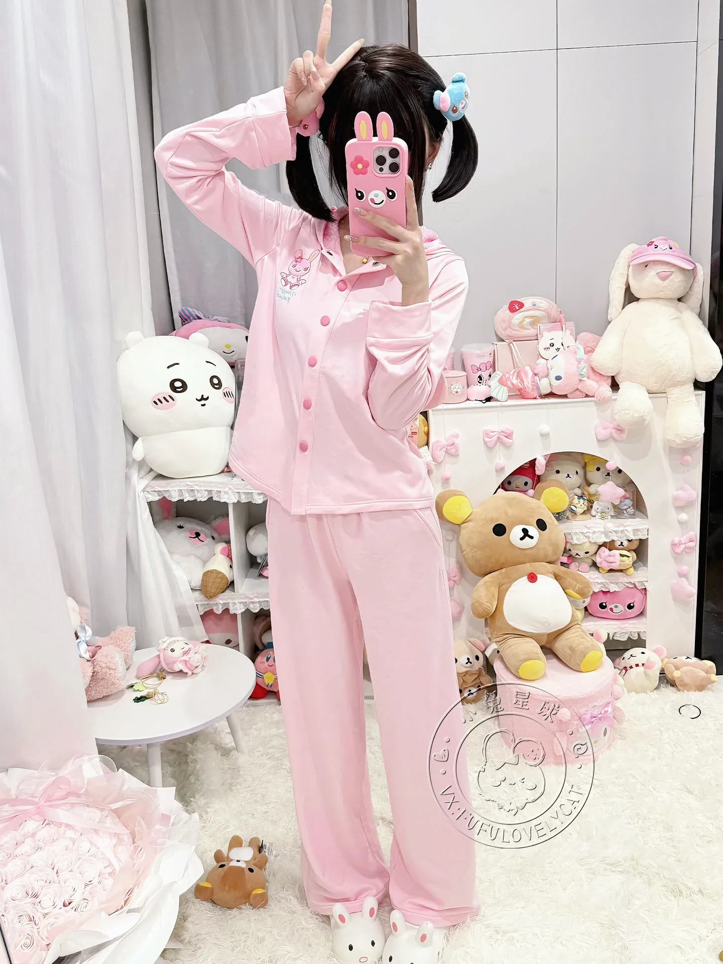 Girl's Loungewear Cute and Sweet Japanese Style Kawaii Home Clothes Autumn Girl Pajamas Set Fashion Women's Sleepwear Suit