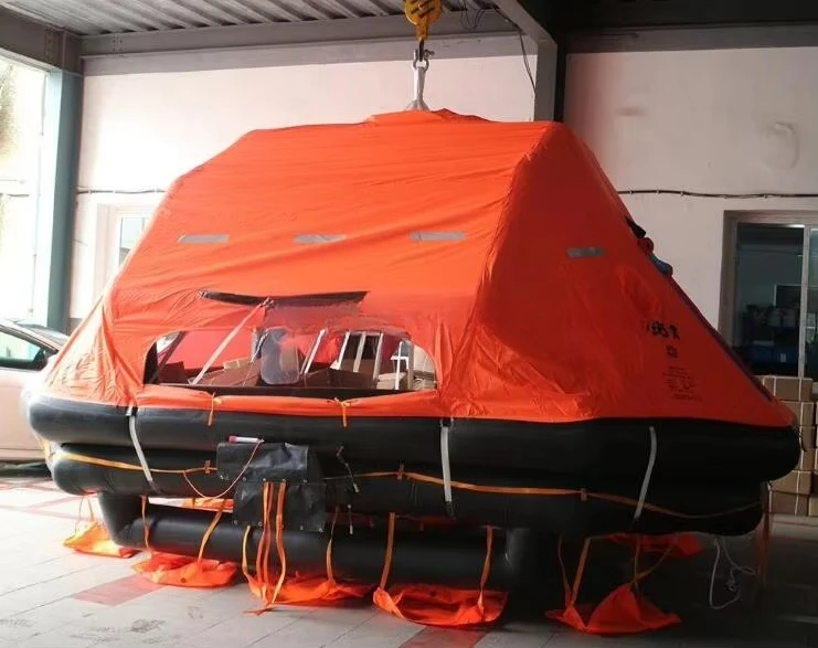 Self-righting inflatable life raft canopy orange 6 10 15 20 25 30 35 50 65 100 passenger yacht throwing life raft