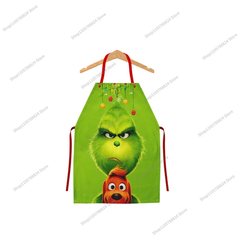 For Christmas New Apron Grinch Santa Home Kitchen Apron Christmas Dress Up Supplies