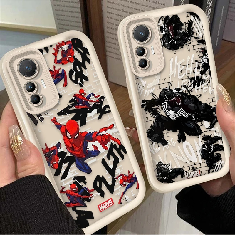 Marvel Spider Man Venom Case for Xiaomi 14T 12T 13T 11T 13 12 11 Lite 5G NE POCO X6 X5 F6 F5 F3 X4 GT X3 NFC M5S M6 Pro 4G Cover