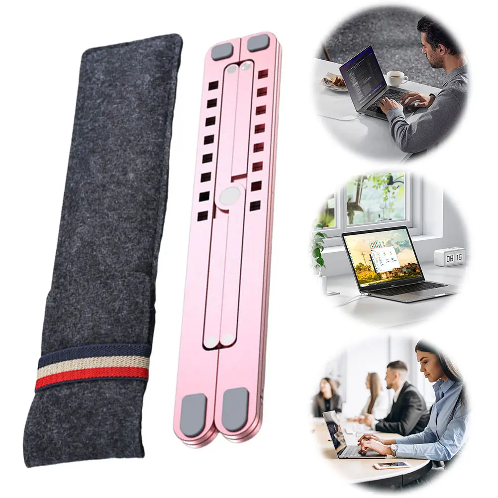 Supporto per laptop Riser Supporto per tablet pieghevole per computer Supporto per notebook portatile regolabile a 8 angoli in lega di alluminio per 11-17,3 pollici