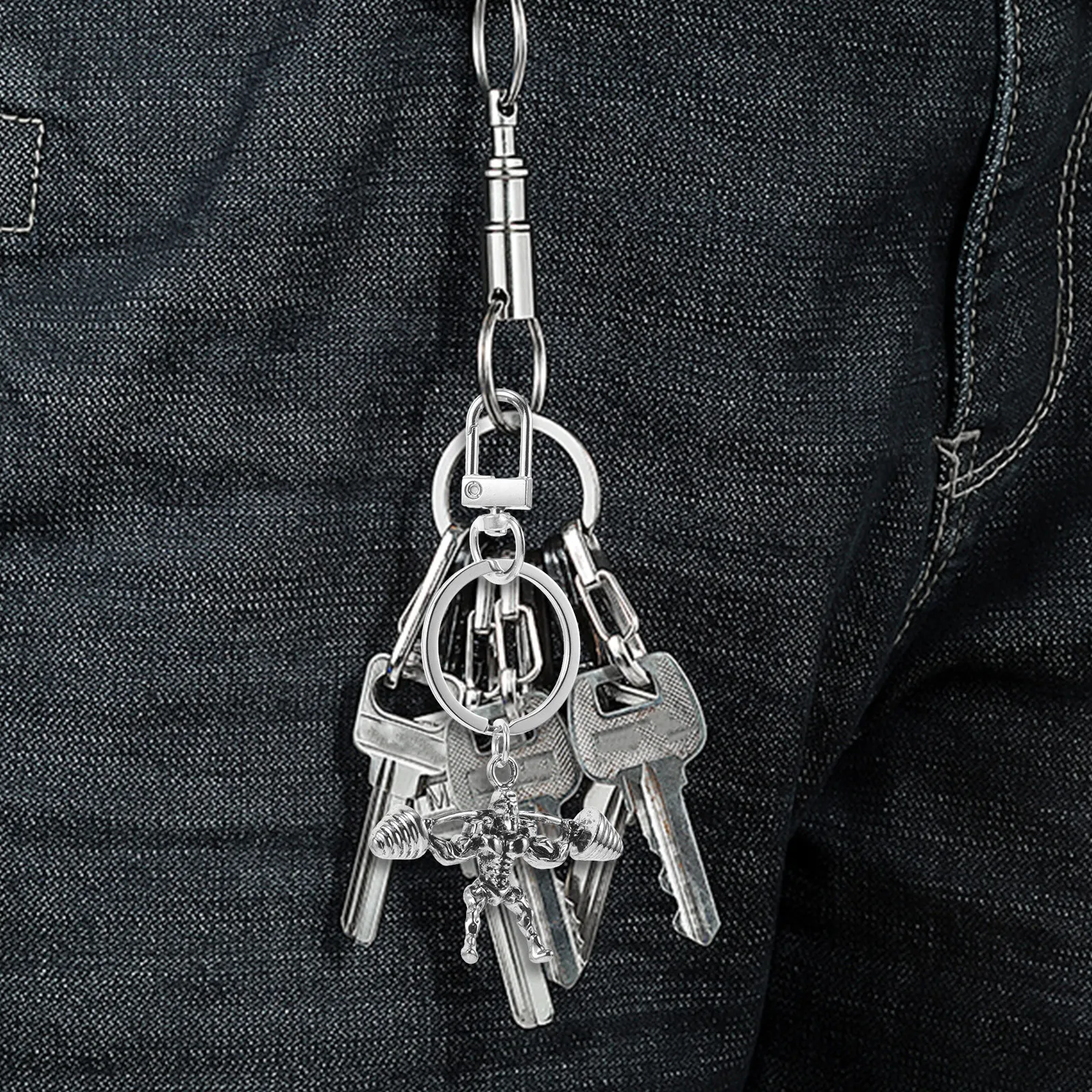 

Dumbbell Keychain Fitness Accessory Metal Inspirational Key Ring for Gym Men Women Athletes Sports Enthusiasts Workout