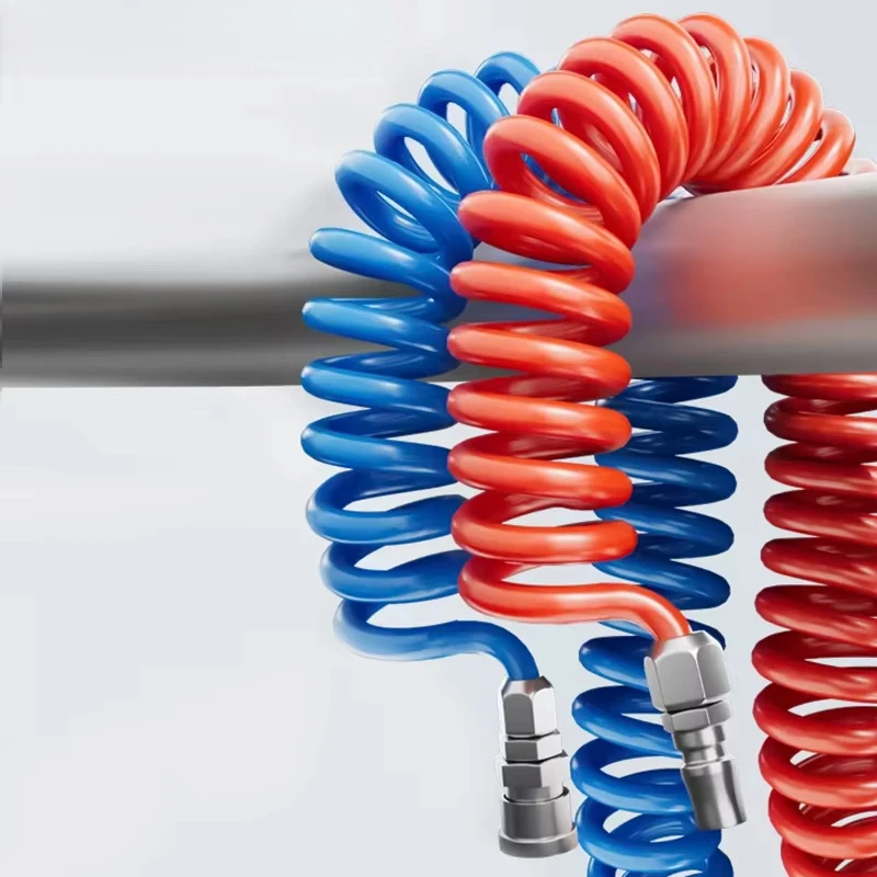 

Высоконапорный пневматический спиральный воздуховод PU12*8, соединитель 8*5, телескопическая трубка для воздушного компрессора, пружинная трубка PU для воздушного насоса 8*5