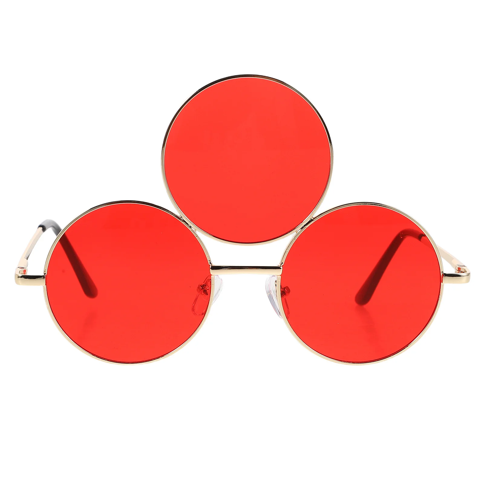 

Funky Round Sunglasses Retro Circle Frame Metal Eyewear For Cosplay Party Festival Stage Performance Novelty Glasses