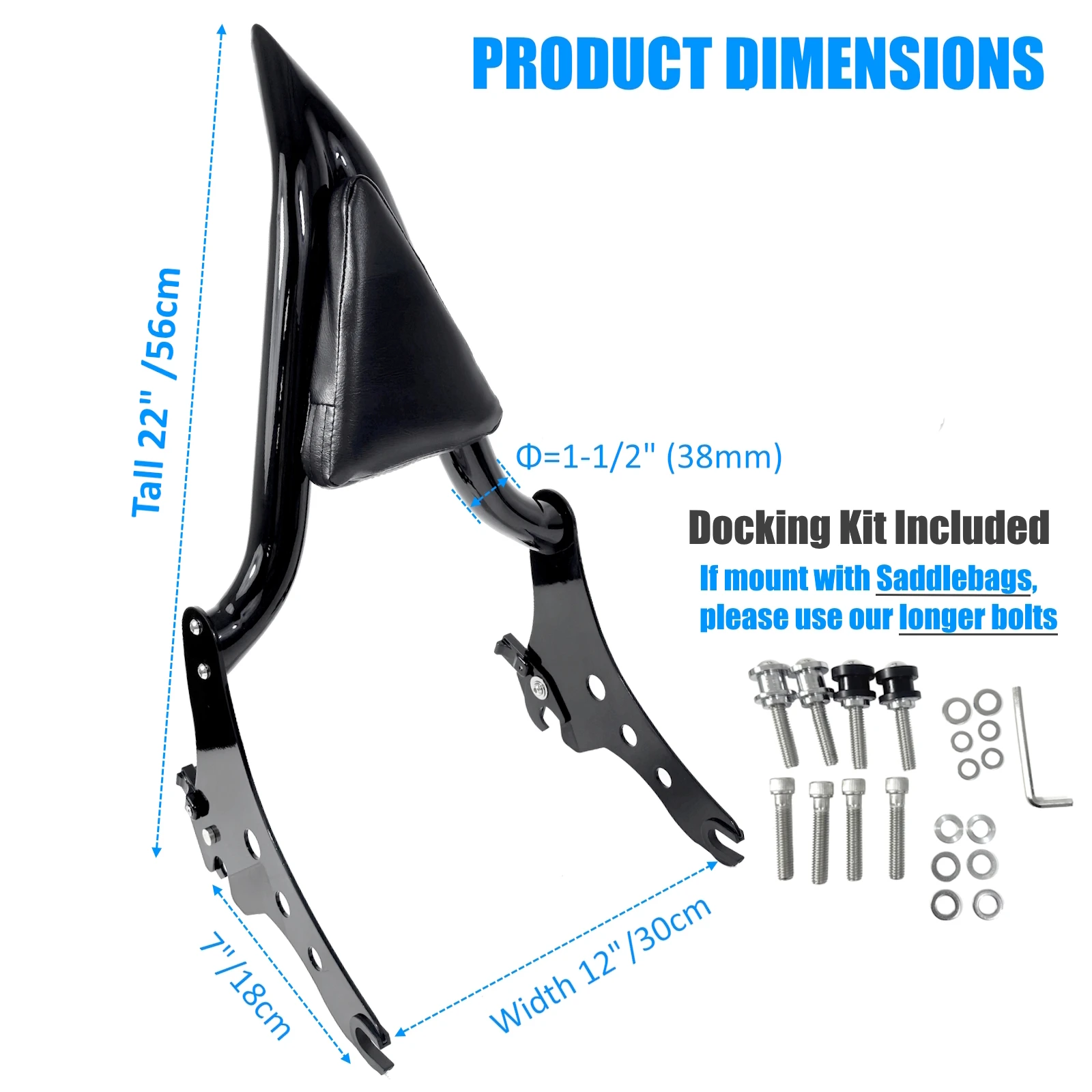 Motorcycle Rear Backrest Passenger Sissy Bar With Luggage Rack For Harley Softail Sport Glide FLSB Low Rider ST FXLR FXLRS 18-26 view 4