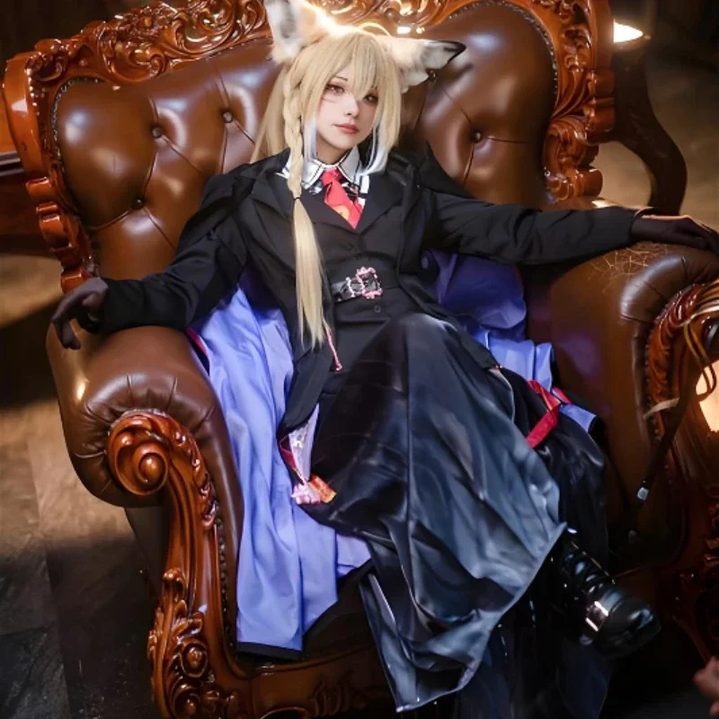 لعبة فرسان Vulpisfoglia أزياء تنكرية فستان قميص إكسسوارات السترة شعر مستعار مجموعة كاملة ملابس الحفلات أنيمي كرنفال موحدة