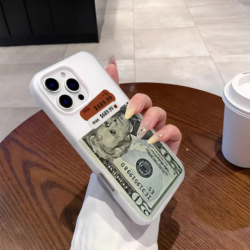 موضة الاتجاه بسيط فاخر الدولار نمط السعر نمط جراب هاتف آيفون 16 15 14 13 12 11 بروماكس سيليكون جراب هاتف غطاء