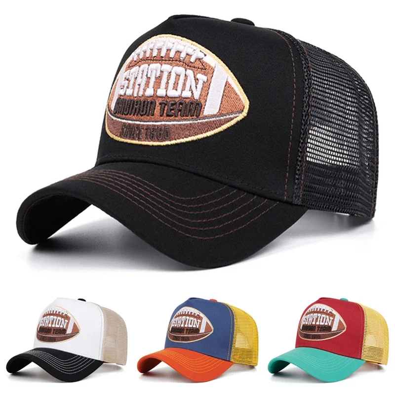 2026 New Hip Hop Sunshade Hat Rugby Embroidered Truck Hat Outdoor Daily Decoration Skateboard Hat Unisex Baseball Hat Mesh Hat