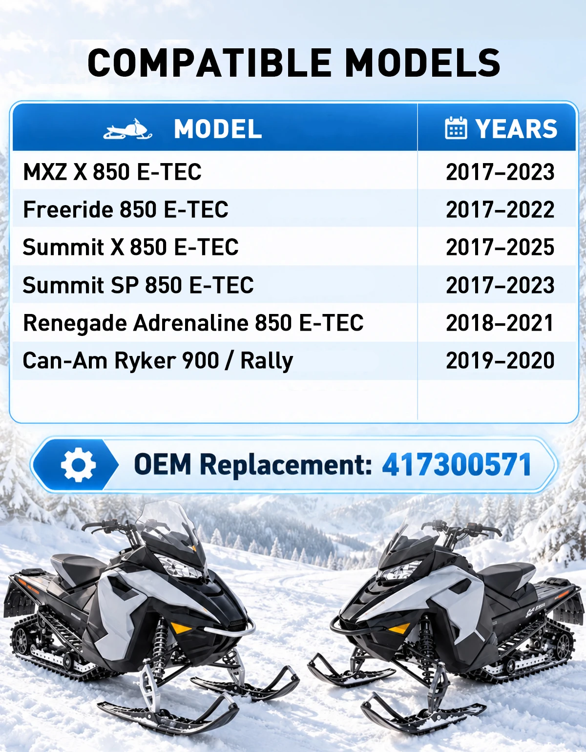 Heavy-Duty Drive Belt Replaces 417300571 Snowmobile Drive Belt Compatible with Ski-Doo 850 E-TEC 900 ACE Turbo
