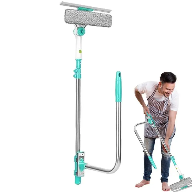 U-shaped window cleaner Extendable Window Glass Cleaning Outdoor Glass Wet Scraper Double Sided Cleaning Washing Dust Cleaner