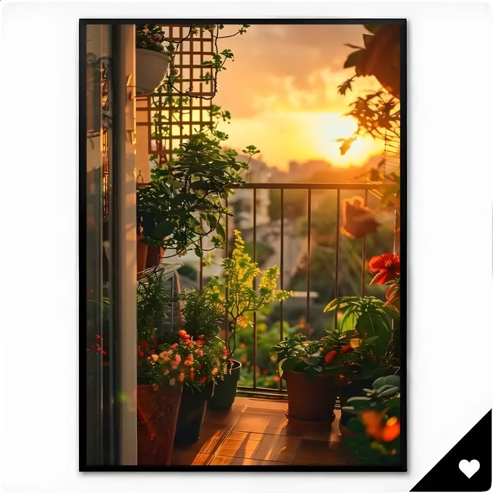 Art Nature Balcony Breeze Poster Wall Art Painting for Living Room Interior Decor and Gift Options