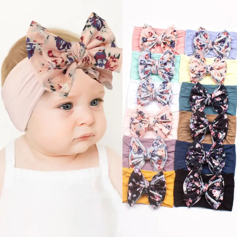 Baby Headband Girl Newborn Bowknot Kids Children Rubber Bandage Hair Accessory Bands Hairband Flower Turban Bow Photography