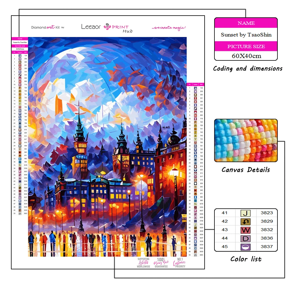 Colorful Buildings Diamond Painting Fantasy Statue Of Liberty 5D Full Rhinestone Mosaic Embroidery Cross Stitch Kit Home Decor