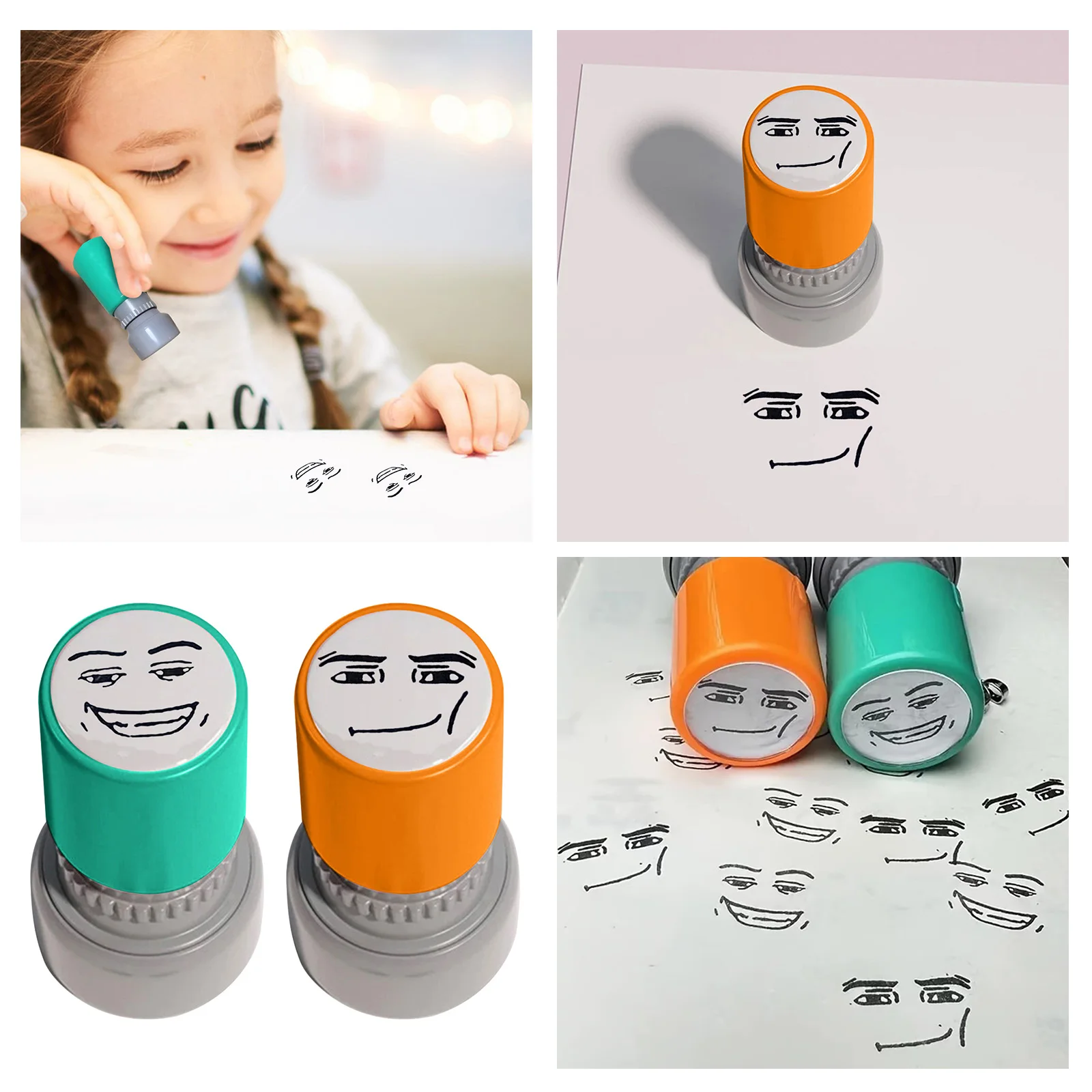 ألعاب 3 أشهر لحديثي الولادة 1.5 مللي مجموعة طوابع ختم نمط أزرق للمجلات سكرابوكينغ لوازم يدوية ذاتية الصنع مع حبر مقبض خشبي