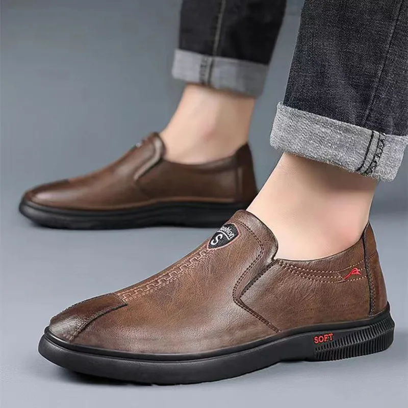 PU Leather Men's Business Shoes Upper Soft Face And Bottom Casual Size 39-44