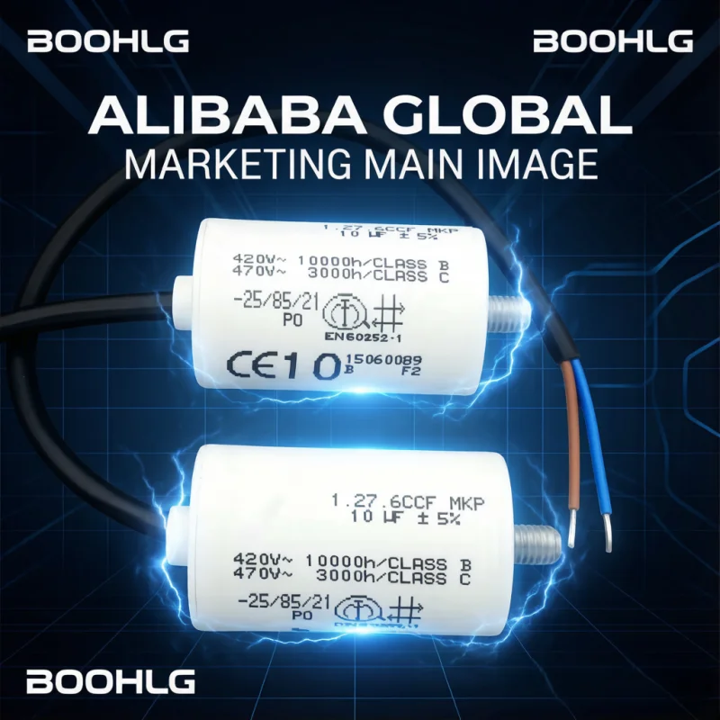 

1PCS 1.27.6CCF MKP Motor Start Run Capacitor 10uF 420VAC Replacement Capacitor for Cooling Fan Air Conditioner Compressor Motor