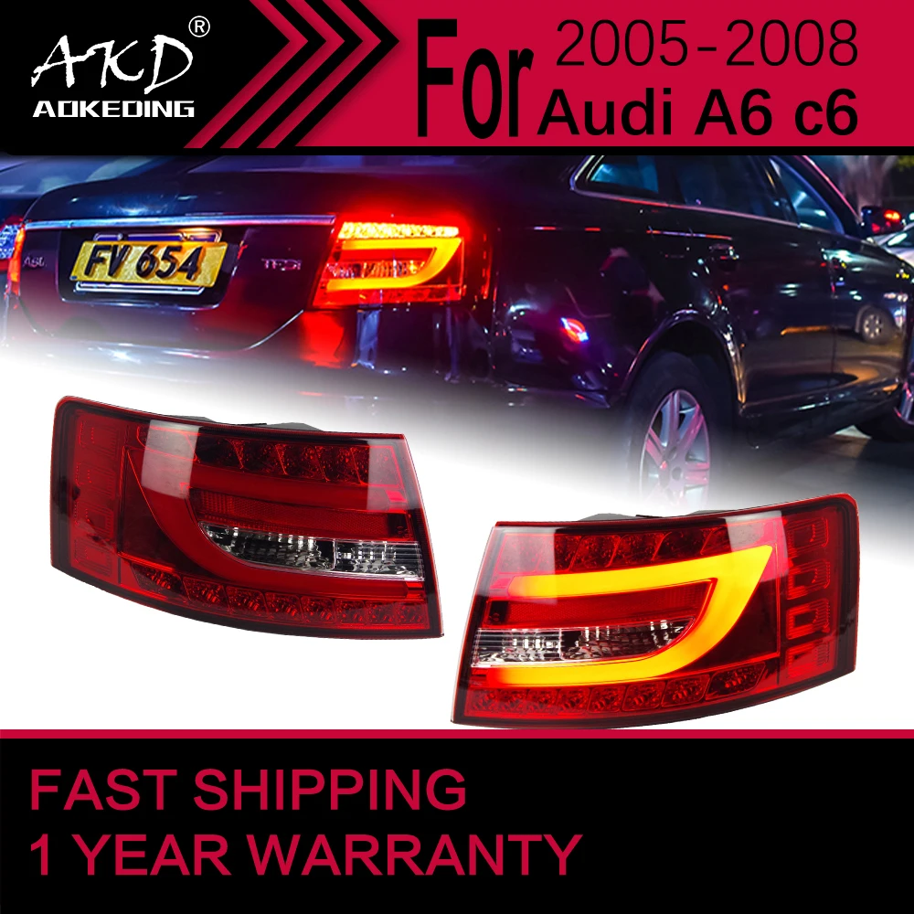 Car Lights for Audi A6 A6L LED Tail Light 2005-2009 A6 Rear Stop Lamp Brake Signal DRL Reverse Automotive Accessories