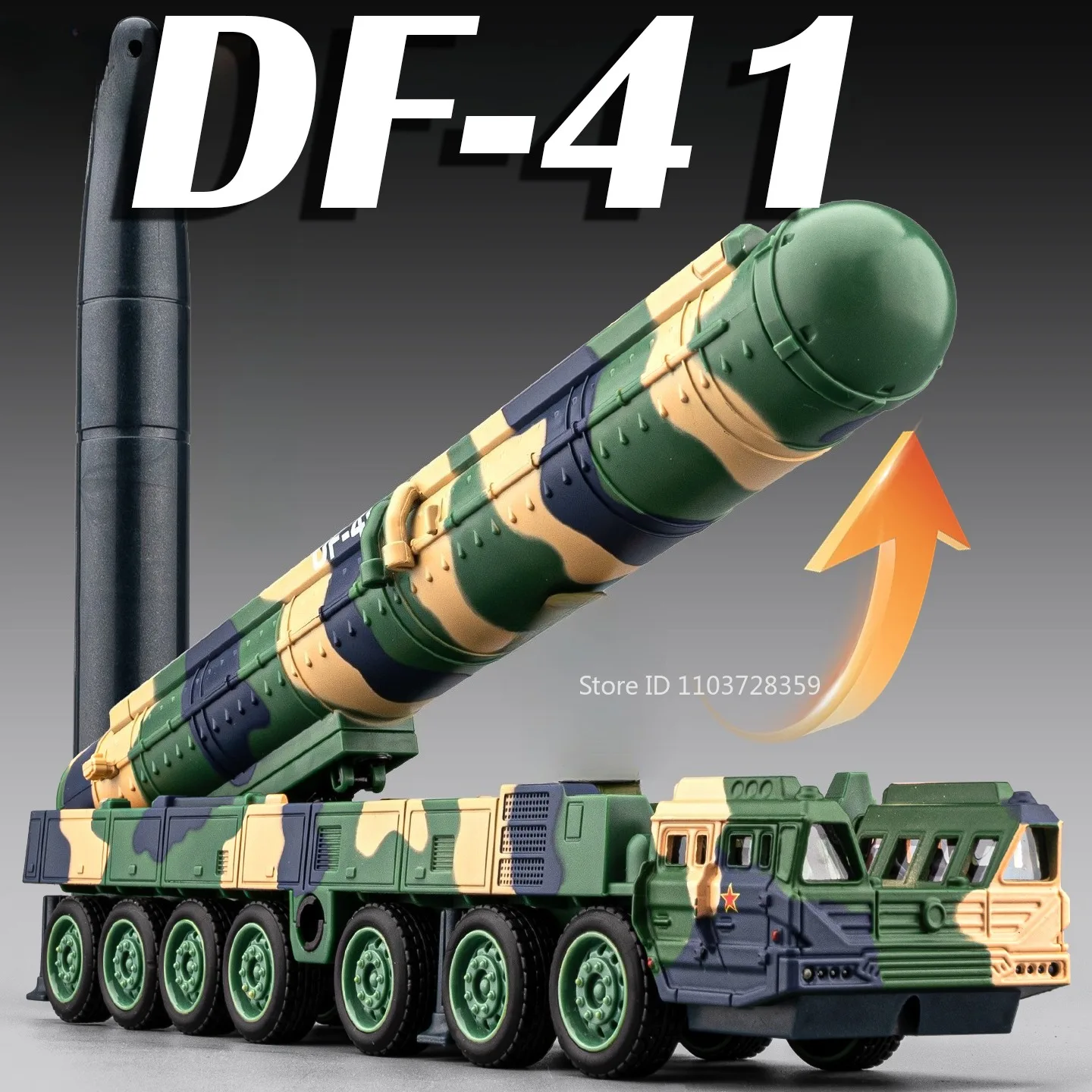 1:50 DF-41 DF-5B JL-2 Model Rakietowozu Zabawki Metalowe Odlewane Dźwięk Światło Poruszanie się w Przód Samochody Wojskowe dla Chłopców Prezenty